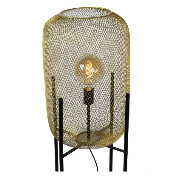 Lucide MESH - Lámpara de suelo - Ø 35 cm - 1xE27 - Oro mate / Latón - detalle 1